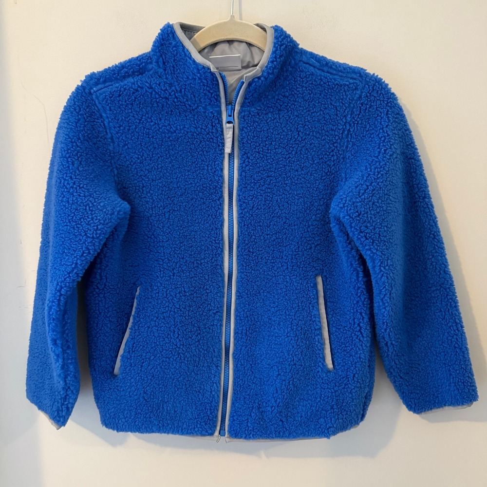 Hanna Andersson Kids Blue Fleece Zip Up Jacket Size 140‎